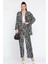 Kadın Desenli Kimono Pantolon Ikili Takım 1
