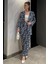 Kadın Desenli Kimono Pantolon Ikili Takım 2