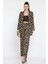 Kadın Leopar Desenli Kimono Pantolon Ikili Takım 2
