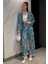 Kadın Desenli Kimono Pantolon Ikili Takım 1