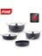 Indüksiyon 7 Parça Elit Granit Set Siyah 1