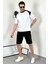 Unisex Oversize Beyaz Omzu Siyah T-Shirt 3