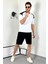 Unisex Oversize Beyaz Omzu Siyah T-Shirt 4