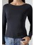 Uzun Kollu Kayık Yaka Vücudu Saran Basic Kadın Body T-Shirt 21897 Bordo 2