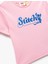 Stitch Lisanslı Bisiklet Yaka Kısa Kollu Pamuklu Baskılı Crop Tişört 3