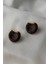Leopar Desenli Düğme Model Küpe 2