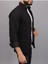 Erkek Siyah Slim Fit Dar Kalıp Cepsiz Robalı Kot Gömlek 3