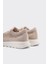 Lady Bej Süet Deri Bağcıksız Kadın Sneaker 4