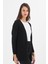 Kadın Siyah işlemeli Fitilli Düğmesiz Anne Triko Hırka 3