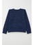 Kız Çocuk Sweatshirt Yazı Baskılı Yıldızlı 9-14 Yaş, Lacivert Melanj 2
