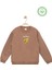 Erkek Çocuk %100 Pamuk Kahverengi Sweatshirt Baskılı - Spor Çocuk Giyim 1