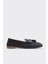 Aroya Siyah Deri Kadın Loafer 1