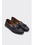 Aroya Siyah Deri Kadın Loafer 2
