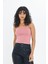 Pembe Kadın Ince Ip Askılı Basic Crop Atlet -2466 1