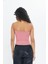 Pembe Kadın Ince Ip Askılı Basic Crop Atlet -2466 2