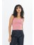 Pembe Kadın Ince Ip Askılı Basic Crop Atlet -2466 3
