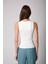 Kadın Atlet Beyaz Likralı Slim Fit Kalın Askılı - 2505 5