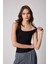 Kadın Atlet Siyah Likralı Slim Fit Kalın Askılı - 2505 5