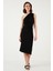 Slim Fit Tek Omuzlu Yırtmaçlı Bağlama Detaylı Midi Elbise Bayan Elbise 5866272 3