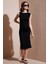 Slim Fit Bisiklet Yaka Kolsuz Midi Boy Elbise Bayan Elbise 5866251 1