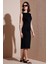 Slim Fit Bisiklet Yaka Kolsuz Midi Boy Elbise Bayan Elbise 5866251 3