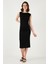 Slim Fit Bisiklet Yaka Kolsuz Midi Boy Elbise Bayan Elbise 5866251 4