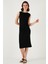 Slim Fit Bisiklet Yaka Kolsuz Midi Boy Elbise Bayan Elbise 5866251 5