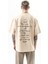 Erkek Just Hold Nakışlı Oversize T-Shirt Bej 1