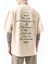 Erkek Just Hold Nakışlı Oversize T-Shirt Bej 4