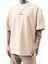 Erkek Just Hold Nakışlı Oversize T-Shirt Bej 5