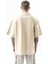 Erkek Polo Yaka Oversize T-Shirt Bej 3