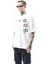 Erkek Low Vision Nakışlı Oversize T-Shirt Beyaz 3