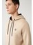 Erkek Bej Kapüşonlu 3 Iplik Şardonlu Fermuarlı Sweatshirt E001019 2