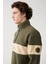 Erkek Haki Soğuğa Dayanıklı Yarım Fermuarlı Dik Yaka Parçalı Polar Sweatshirt A32y1298 2