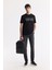 Erkek Siyah Bisiklet Yaka Hologram Baskılı İnterlok T-Shirt A51Y1092 7