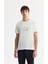Erkek Ekru Bisiklet Yaka Baskılı Shoft Touch Flamlı T-Shirt A51Y1106 5