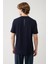 Erkek Lacivert Bisiklet Yaka Baskılı Soft Touch T-shirt A41y1037 4