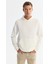 Erkek Ekru Kapüşonlu Baskılı Elastan Sweatshirt A42y1332 7