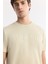 Erkek Bej Regular Fit Bisiklet Yaka Baskılı Bi Stretch İnterlok T-Shirt A51Y1131 3