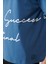 Erkek Indigo %100 Pamuk Bisiklet Yaka Baskılı T-shirt A41y1038 5