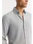 Erkek Gri Alttan Britli Yaka Kolay Ütülenir Jakarlı Comfort Fit Gömlek A51Y2043 2