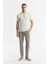 Erkek Ekru Regular Fit Polo Yaka Dokulu Rayon Triko T-shirt A51y5165 5