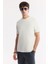 Erkek Ekru Bisiklet Yaka Pamuklu Jakarlı Elastan T-shirt A51y1012 5