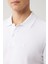 Erkek Beyaz Kıvrılmaz Polo Yaka %100 Pamuk Basic Regular Fit T-Shirt B001032 2