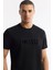 Erkek Siyah Bisiklet Yaka Baskılı Bi Stretch Interlok T-shirt A51y1166 3