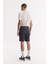 Erkek Antrasit Beli Lastikli Gofreli Bi-Stretch Relaxed Fit Şort A51Y3652 3