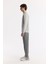 Erkek Gri Bisiklet Yaka Baskılı Bi Stretch Interlok Sweatshirt A51y1204 3