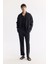 Erkek Siyah Oversize Fit Alttan Britli Yaka Modal Karışımlı Rahat Kesim Gömlek A51y2168 6