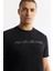 Erkek Siyah Regular Fit Bisiklet Yaka Reflektörlü Bi Stretch İnterlok T-Shirt A51Y1037 3