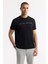 Erkek Siyah Regular Fit Bisiklet Yaka Reflektörlü Bi Stretch İnterlok T-Shirt A51Y1037 6